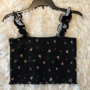 Forever 21 Tube Top with straps, flower decal